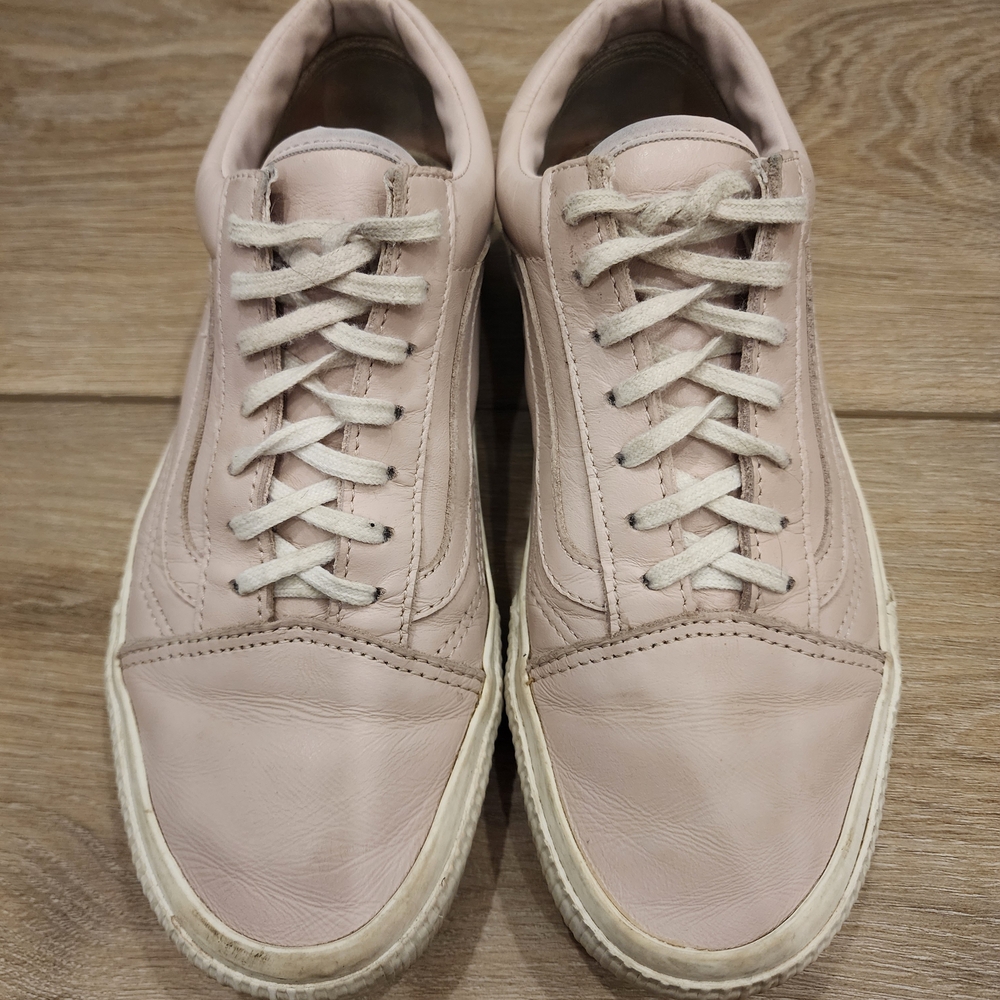 Pink Leather Vans Old Skool